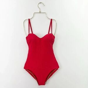 Gottex Women’s Red Liquid Jacquard Sweetheart Neckline One Piece Swimsuit